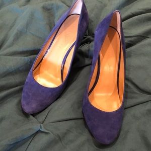 Banana Republic blue suede wedge heel